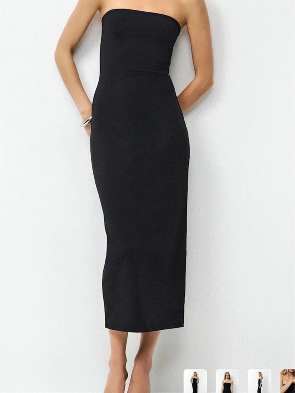 Aritzia Contour Midi Tube Dress in Black, Size Medium